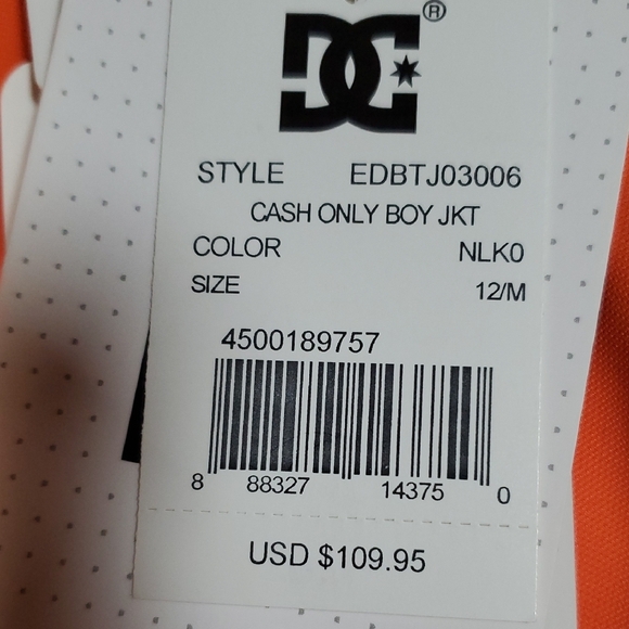 DC Kids Orange Jacket - Picture 7 of 7